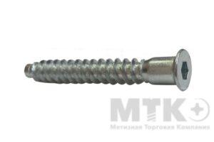 Стяжка мебельная оцинкованная с глубоким пазом (7,0 x 70)